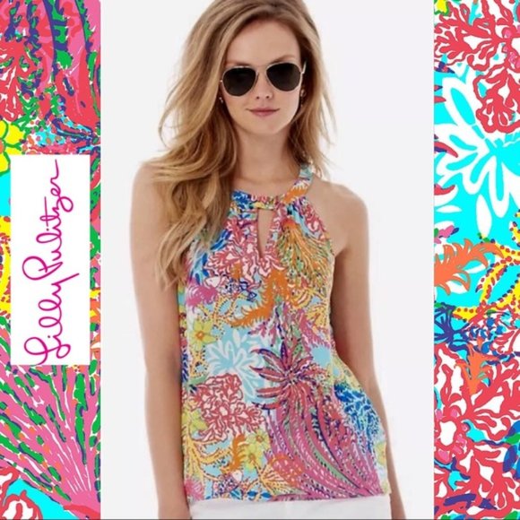 Lilly Pulitzer Tops - Lilly Pulitzer Fishing For Compliments Rogan Top - Large